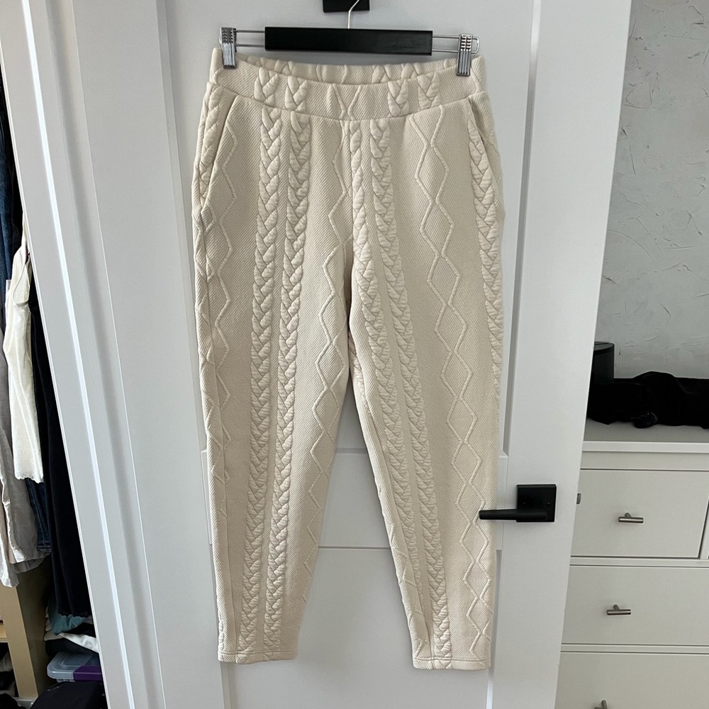 Hanro Ivory Cable Knit Trousers